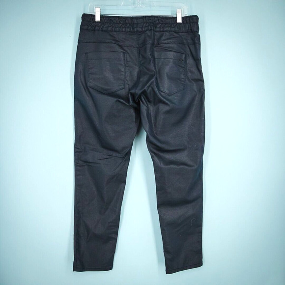 Flogs Size 32 Shely Blue Plaid Pull On Jogger Style Tapered Ankle Cotton Pants - Picture 4 of 7